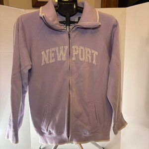 Too Cool Athletic Vintage Clothing NEWPORT Zip Up Sweatshirt Size XL Purple